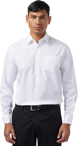 Lee Men's White Long Sleeve Broadcloth Shirt E9337- <br> Sizes S to L