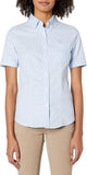 LLee Women Stretch Button Down Short Sleeve Oxford Shirt E9354 <br> White, Light Blue <br>  Sizes S - 3XL