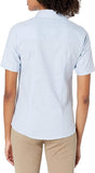 LLee Women Stretch Button Down Short Sleeve Oxford Shirt E9354 <br> White, Light Blue <br>  Sizes S - 3XL