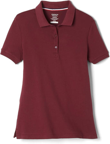 French Toast Girls Burgundy Short Sleeve Stretch Pique Polo SA9403 <br> Sizes M - XL