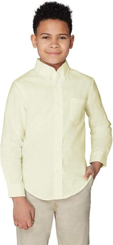 French Toast Boys & Girls Long Sleeve Oxford Shirt Sizes 4-14 </br> Yellow