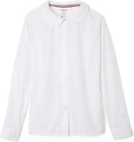 French Toast Juniors White Long Sleeve Peter Pan Blouse SE9384P <br> Sizes 42 - 46