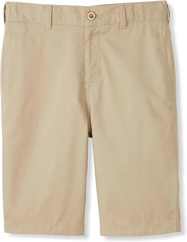 French Toast Kids Flat Front Adjustable Waist Short </br>Sizes 4 - 20 </br> Hunter Green, Khaki,</br> Navy, Black, Gray, </br>Brown