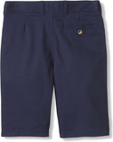 French Toast Kids Flat Front Adjustable Waist Short </br>Sizes 4 - 20 </br> Hunter Green, Khaki,</br> Navy, Black, Gray, </br>Brown