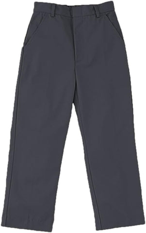Universal School Uniforms Husky Black, Brown, Gray, Khaki & Navy <br>Flat Front Pant <br> Sizes 8H - 20H </br>