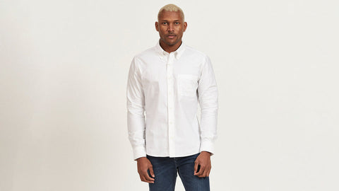 Galaxy Men's White Long Sleeve Oxford Shirt MOF-400 <br> Sizes S to XL