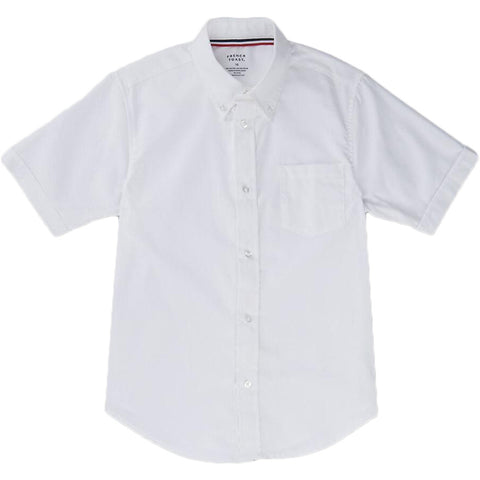 French Toast Toddlers Short Sleeve Oxford Shirt White
