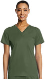 Maevn Women's Scrub Top 1778 Eon Sport Chest Pocket V-Neck Sizes  XS to 3XL
