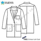 Maevn Unisex 3 Pocket Twill Lab Coat Style - 7551 Sizes XS - 5XL
