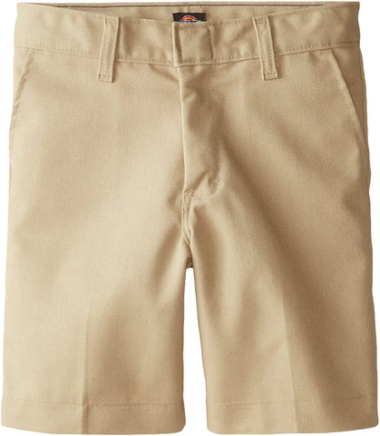 Dickies Boys Khaki Shorts Flat Front School Uniform <br> Sizes 4 to 20