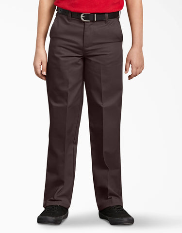 Dickies Boys Brown Pants Flat Front School Uniform <br> Sizes 4 to 20