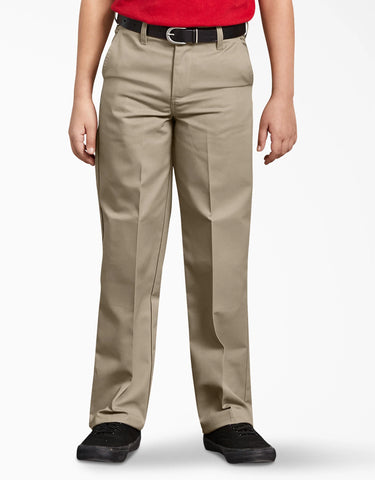 Dickies Boys Khaki Pants Flat Front School Uniform <br> Sizes 4 to 20 <br> Toddler Sizes 2T to 4T