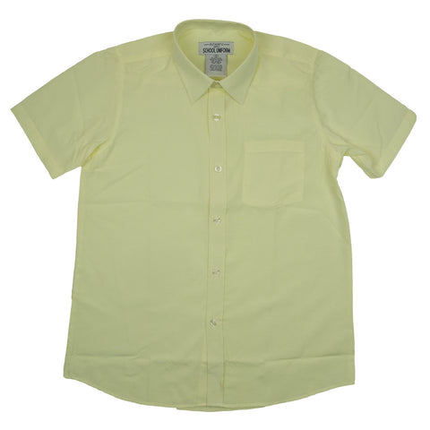Authentic Galaxy Boys School Uniforms Short Sleeve Broadcloth Shirt Size 4 - 20 Yellow