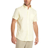 Mens Lee Button Down Short Sleeve Oxford Shirt Yellow