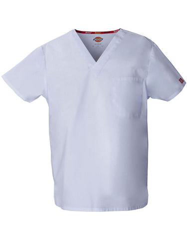 Dickies Unisex V- Neck Scrub Top Style - 83706 Sizes XXS - 2XL White