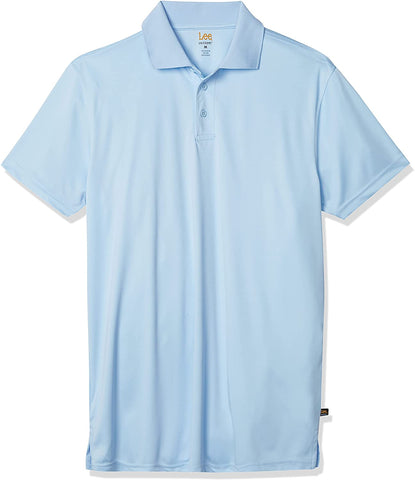 Lee Men's Light Blue Dry Fit Polo Shirt A9536YL Short Sleeve Uniform <br> Sizes S to XL