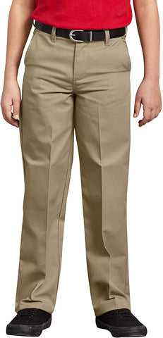 Dickies Boys Khaki Husky Pant KP0123 Flex Waist Flat Front <br> Sizes 08H to 18H