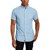 Mens Lee Button Down Short Sleeve Oxford Shirt Blue