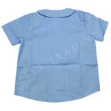 Genuine Girls Peter Pan Collar Short Sleeve Blouse Blue