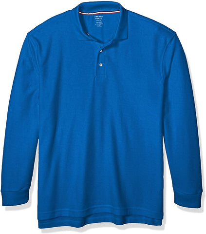 French Toast Men's Royal Blue Long Sleeve Pique Polo SA9085Y <br> Sizes 2XL & 3XL