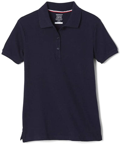 French Toast Juniors Navy Short Sleeve Stretch Pique Polo Shirt SA9403JL <br> Sizes S to XL