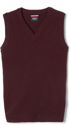 French Toast Kids Burgundy V-Neck Sleeveless Sweater<br>Sizes XS - XXL</br>