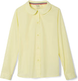 French Toast Toddler Girls Long Sleeve Peter Pan Blouse SE9321 <br> Sizes 2T , 3T, 4T <br> Pink, Light Blue, Yellow