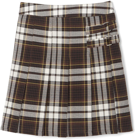 Girls Plus Size Brown Plaid Two Tab Scooter X9110P French Toast Uniforms <br> Sizes 10.5 Plus - 20.5 Plus