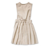 French Toast Little Girls' V-Neck Pleated Jumper Khaki Back
