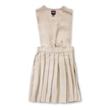French Toast Little Girls' V-Neck Pleated Jumper Khaki Front