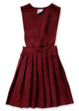 French Toast Little Girls' V-Neck Pleated Jumper Burgundy Front