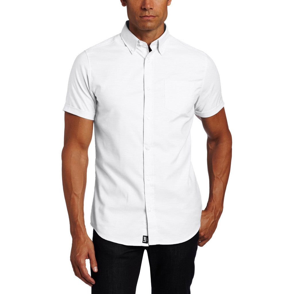 hvorfor ikke efter skole skraber Lee Button Down Short Sleeve Oxford Shirt E9342 White, Light Blue, Yel –  Jet Set Uniforms