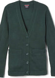 French Toast Kids Anti-Pill V-Neck Cardigan Sweater X9000 <b> Sizes XS - XXL <br> Hunter Green, Navy, <br> Burgundy, Black