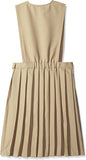 French Toast Khaki Girls Husky V-Neck Pleated Jumper <br>Sizes 10P to 16P </br> Khaki