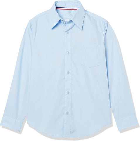 French Toast Boys & Girls Light Blue Long Sleeve Broadcloth Shirt SE9004 <br> Sizes 2T - 4T & 14-20