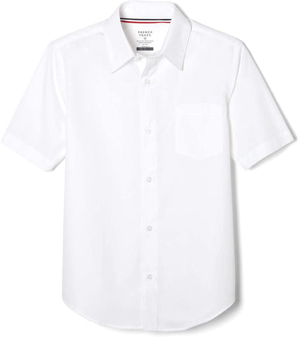 French Toast Mens White Broadcloth Shirt SE9005Y <br> Sizes S to 2XL