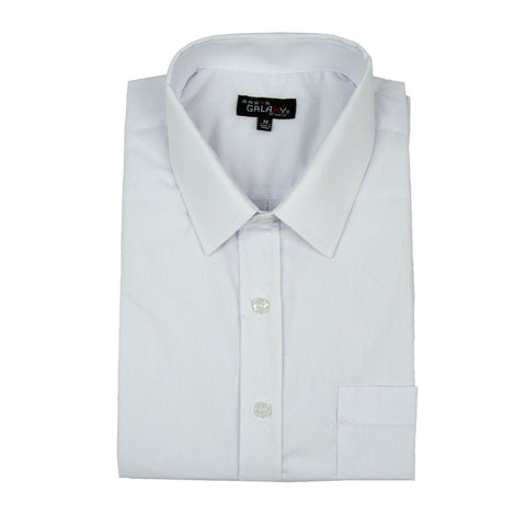Galaxy Men's White Short Sleeve Dress Shirt Button Down <br> Sizes S to 2XL