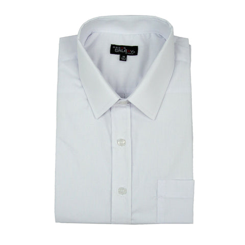 Galaxy Men's White Short Sleeve Dress Shirt Button Down <br> Sizes S to 2XL