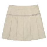 French Toast Pleated Skort with Grosgrain Ribbon Khaki