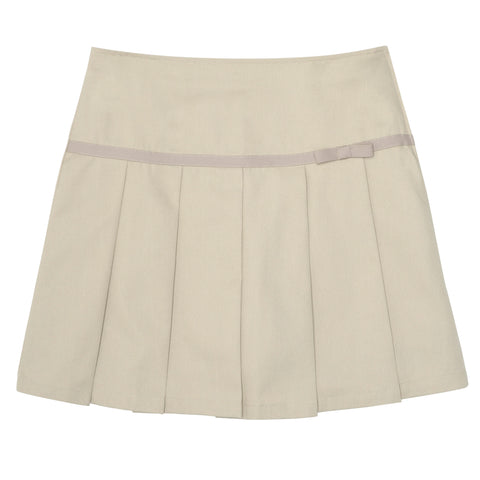French Toast Pleated Skort with Grosgrain Ribbon Khaki