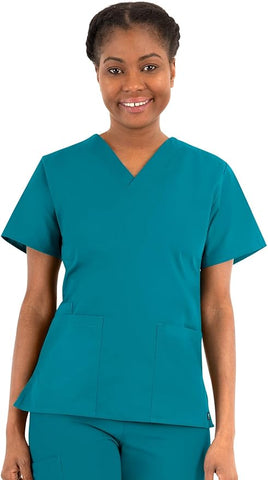 Maevn Womens V-Neck Two Pocket Scrub Top and Flare Leg Pant Set<br/>Style - 10169026<br/>Sizes XL - XXL