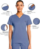 Maevn Women's Scrub Top 1778 Eon Sport Chest Pocket V-Neck Sizes  XS to 3XL
