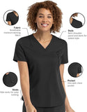 Maevn Matrix Women's Tuckable V-Neck 1 Pocket Top<br>Style 3503<br>Sizes XS - 3XL <br> Black, Navy, Olive, Pewter & Royal
