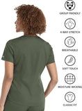 Maevn Matrix Women's Tuckable V-Neck 1 Pocket Top<br>Style 3503<br>Sizes XS - 3XL <br> Black, Navy, Olive, Pewter & Royal