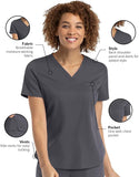 Maevn Matrix Women's Tuckable V-Neck 1 Pocket Top<br>Style 3503<br>Sizes XS - 3XL <br> Black, Navy, Olive, Pewter & Royal