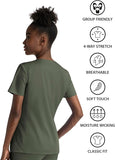 Maevn Matrix Women's Notched Crew Neck 3 Pockets Top<br>Style 3504<br>Sizes XS - 3XL <br> Black, Navy, Olive, Pewter