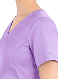 Maevn Matrix Women's Curved Mock Wrap 3 Pockets Top<br>Style 3701<br>Sizes XXS - 3XL