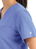 Maevn Women's Tuckable Scrub Top 4530 Matrix Impulse Chest Pocket V-Neck Sizes  XS to 3XL