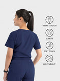 Maevn Women's Tuckable Scrub Top 4530 Matrix Impulse Chest Pocket V-Neck Sizes  XS to 3XL