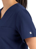 Maevn Women's Tuckable Scrub Top 4530 Matrix Impulse Chest Pocket V-Neck Sizes  XS to 3XL